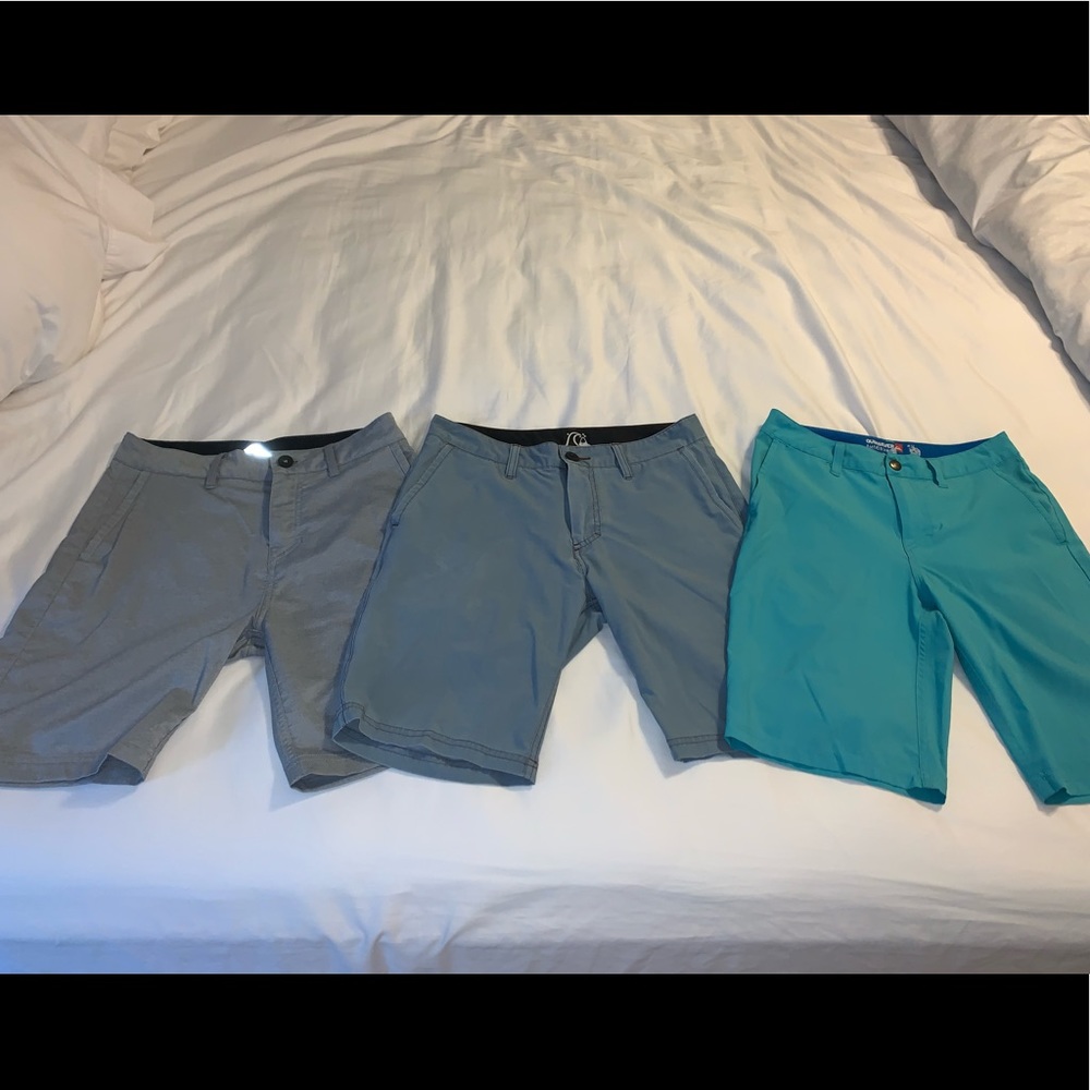 Three pairs of Quiksilver quick dry surf shorts
